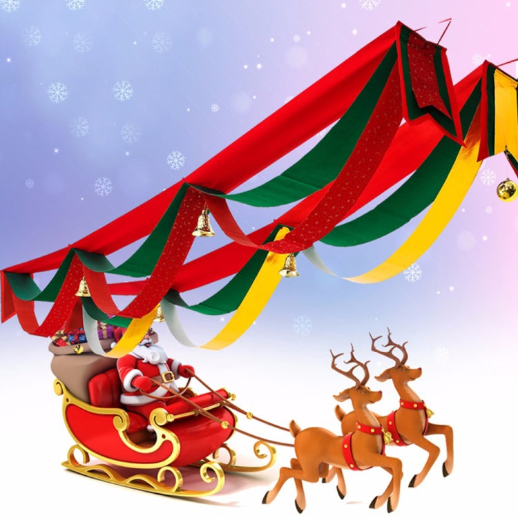 Christmas Wave Flag Tree Decoration Gift Pendant Ornament Supplies with Bell, Length: 5m, Width: 20cm, Random Color Delivery