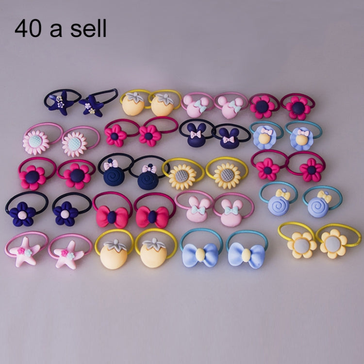 40pcs Cute Lovely Girls Kids Rubber Band Hair Tie