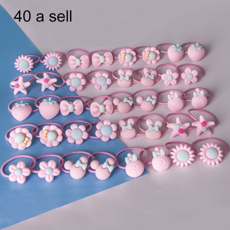 40pcs Cute Lovely Girls Kids Rubber Band Hair Tie