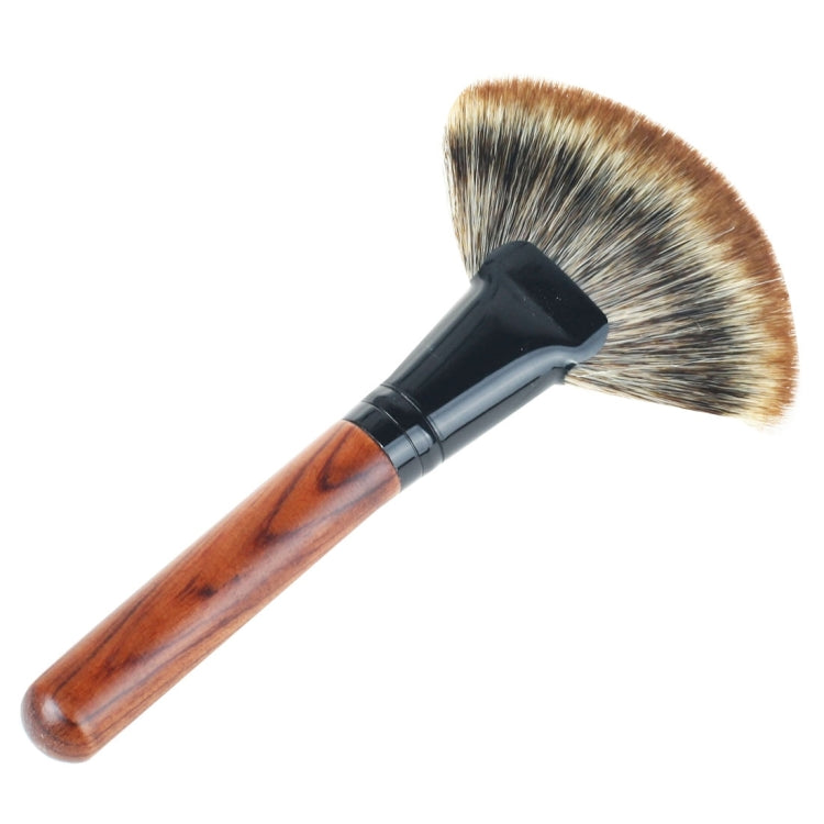 Peach Wood Handle Powder Foundation Cosmetic Makeup Fan-shaped Brush