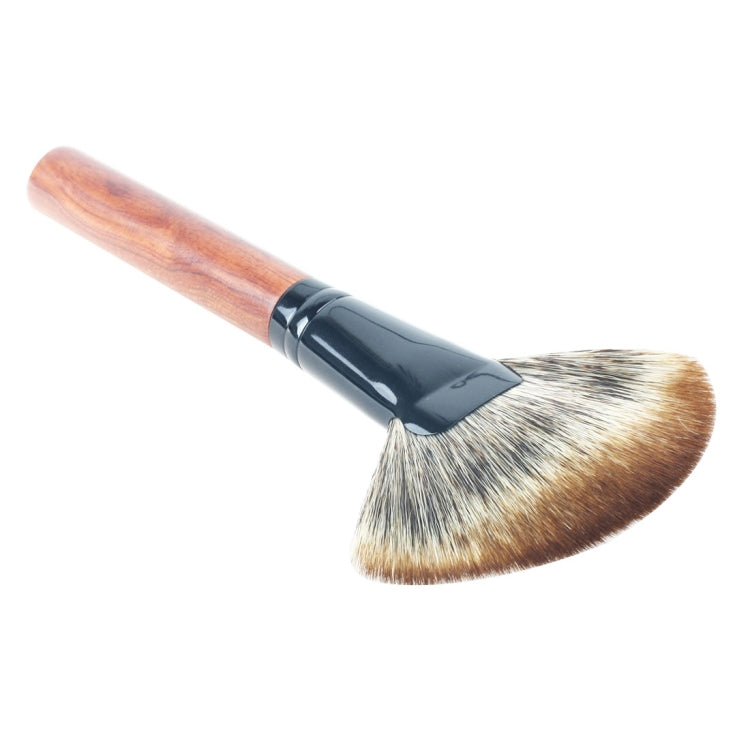 Peach Wood Handle Powder Foundation Cosmetic Makeup Fan-shaped Brush