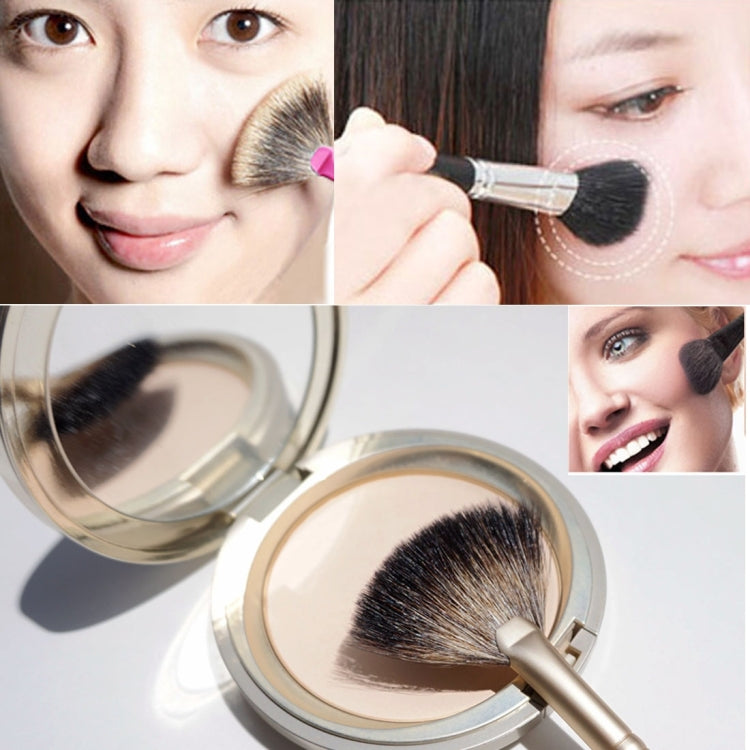 Peach Wood Handle Powder Foundation Cosmetic Makeup Fan-shaped Brush