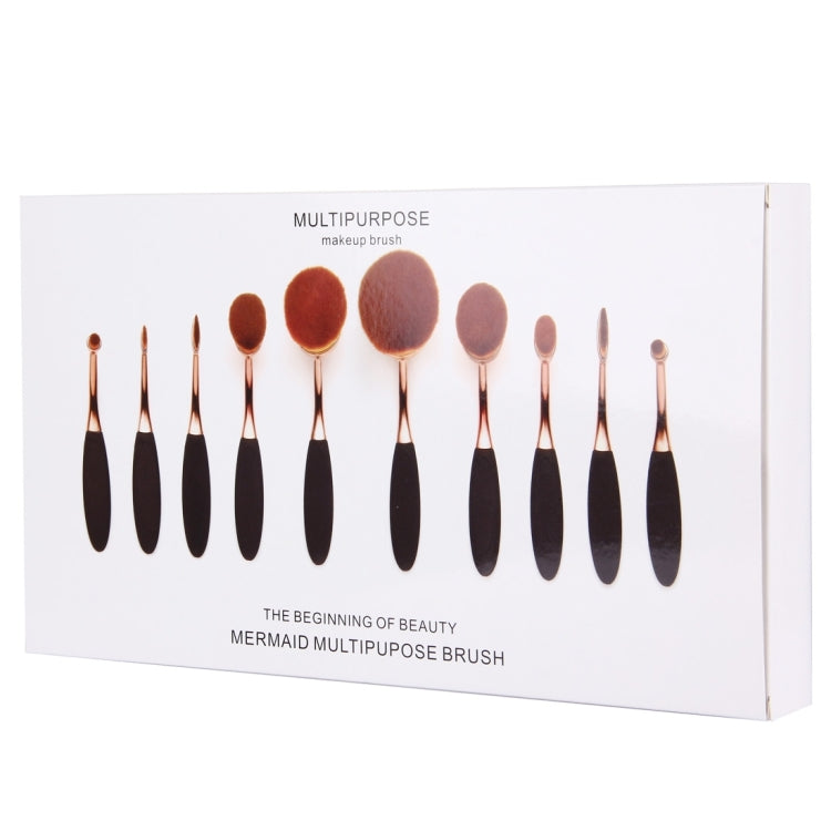 10 PCS Toothbrush Style Handle Makeup Brush Eyebrow Brush Set