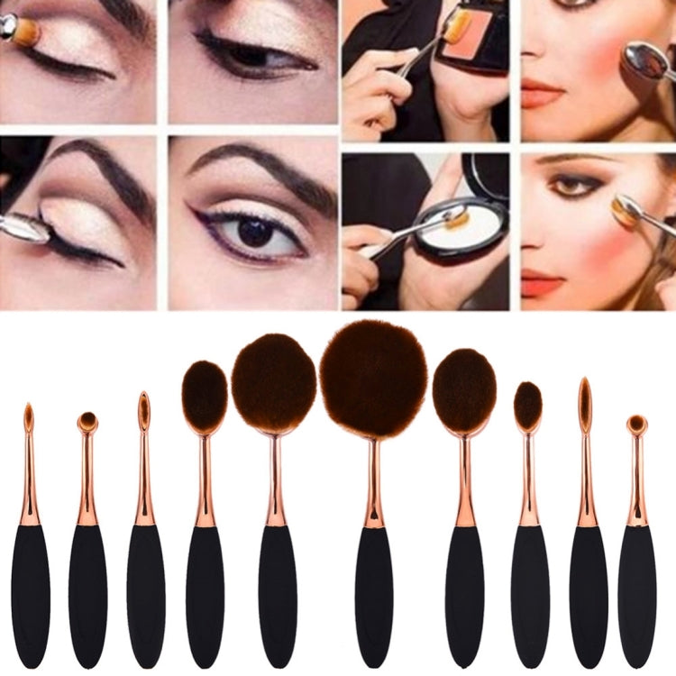 10 PCS Toothbrush Style Handle Makeup Brush Eyebrow Brush Set