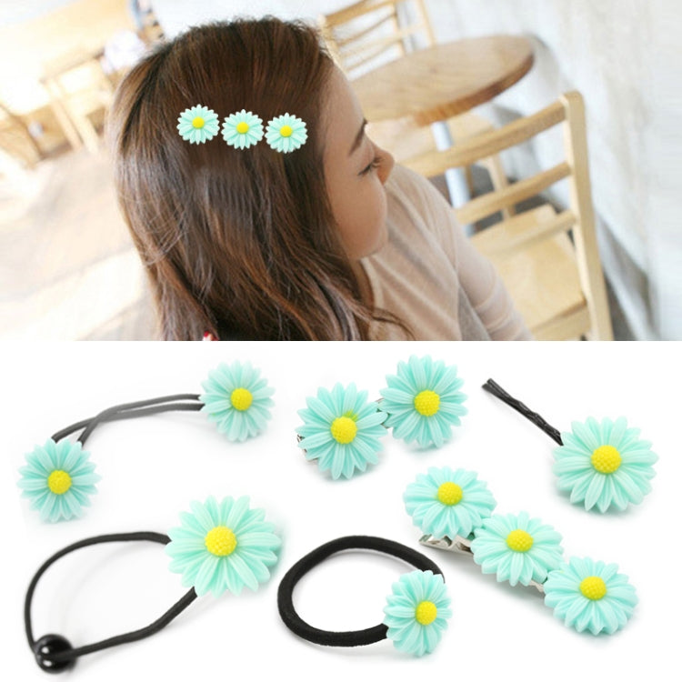 6 PCS New Summer Boutique Small Fresh Daisy Flower Cute Girl Durable Hairpin Hair Clips Hair Ring Elastic Hair Rope