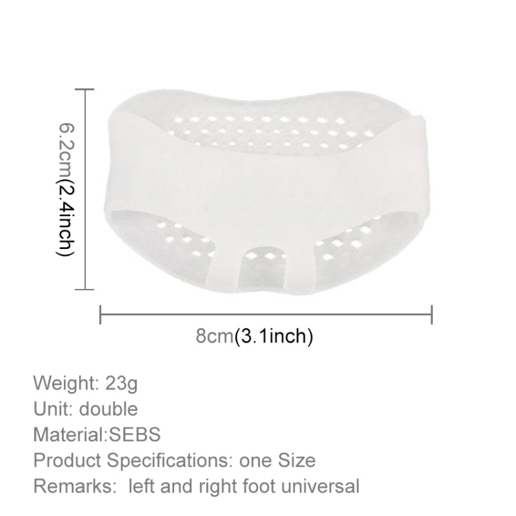 1 Pair Breathable Durable Honeycomb Forefoot Pad Pain-proof Foot Pad High Heels Insole for Women(White)