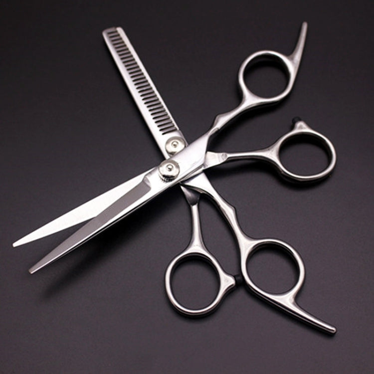 Fashion Durable Sharp Hairdressing Hair Cutting Shears/Scissors and Barber Thinning Flat Shear(Silver Cutting scissor)