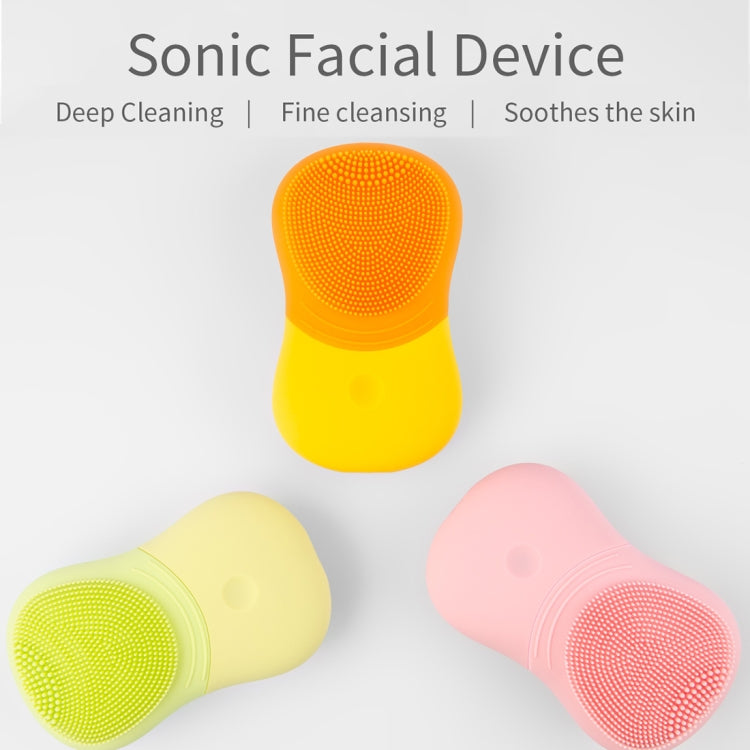 USB Charging IPX5 Waterproof Acoustic Wave Electric Facial Cleaner (Green)