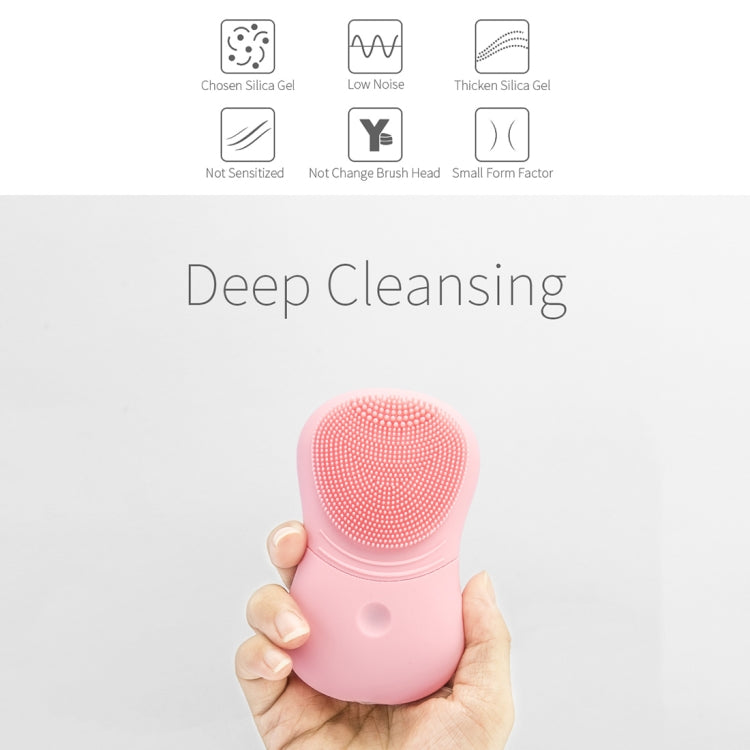 USB Charging IPX5 Waterproof Acoustic Wave Electric Facial Cleaner (Green)
