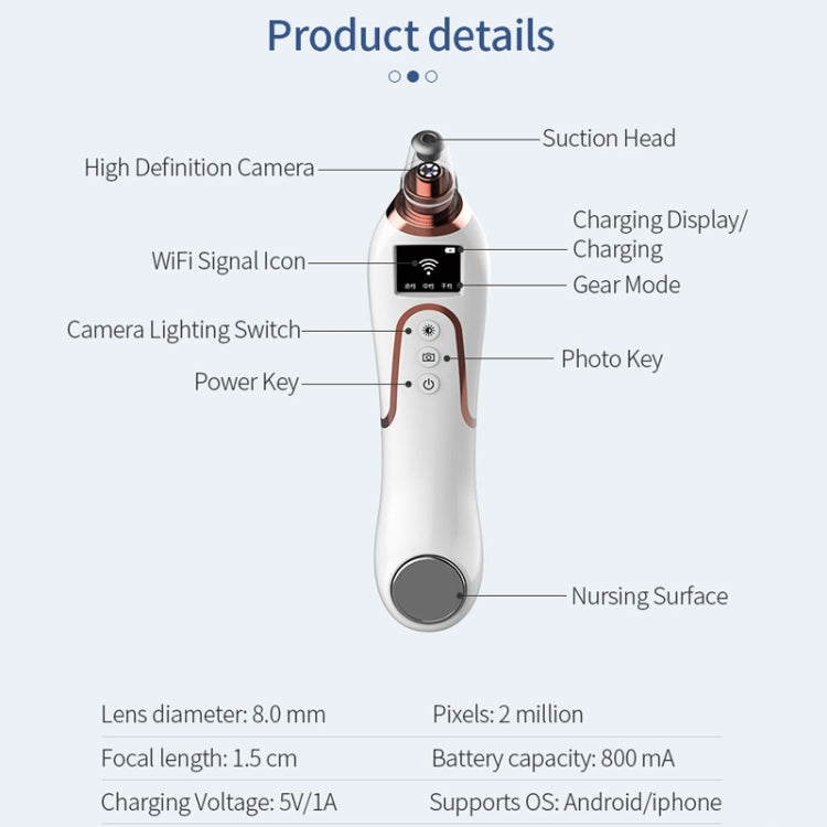 GH-HT1 2MP Visual Blackhead Beauty Instrument with Four Modes & WiFi
