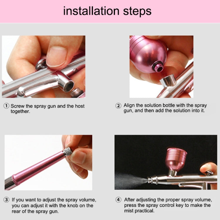 BS-1177 Needleless Water-light Guide High Pressure Oxygen Injection Apparatus Portable Hand-held Skin Care Water Atomizer Nano Sprayer Water Supplementary Instrument, Automatic Alcohol Aprayer, Water Tank Capacity: 40ml, EU Plug