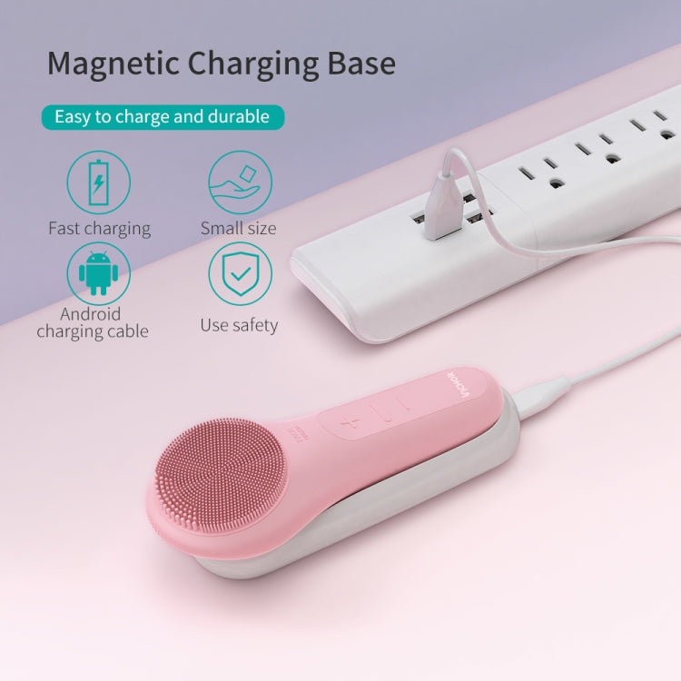 INCH008 Silicone Acoustic Wave Face Skin Care Electric Facial Cleanser