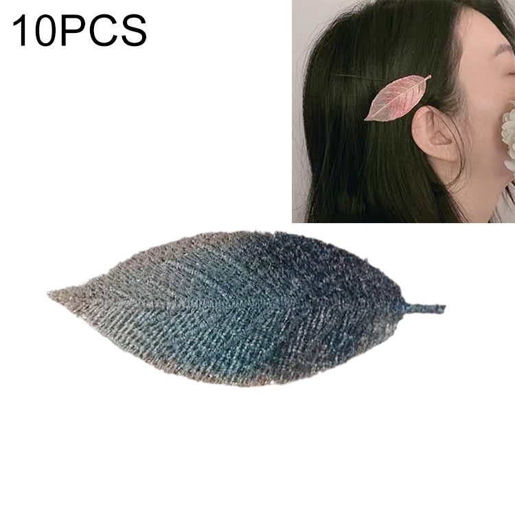 10 PCS Girls Fresh Gradient Leaf Hairpin BB Bangs Clips Hair Accessories