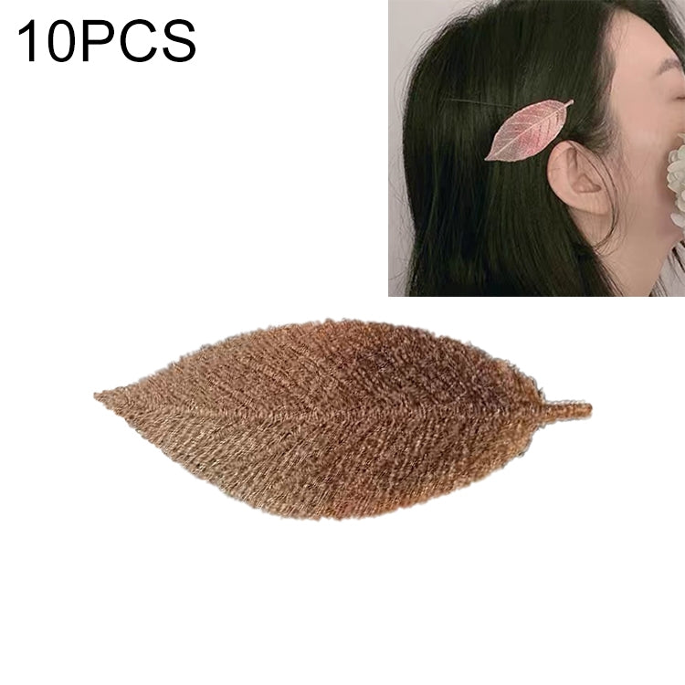 10 PCS Girls Fresh Gradient Leaf Hairpin BB Bangs Clips Hair Accessories