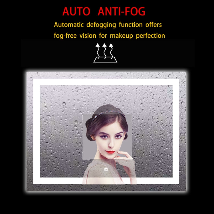 [US Warehouse] 64W Wall-mounted Square Plane Mirror Bathroom Vanity Mirror with Defogger & LED Light, Size: 36 x 28 x 1.2 inch