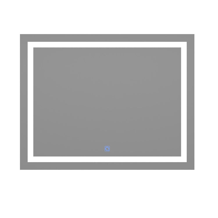 [US Warehouse] 46W Wall-mounted Square Plane Mirror Bathroom Vanity Mirror with Defogger & LED Light, Size: 32 x 24 x 1.2 inch