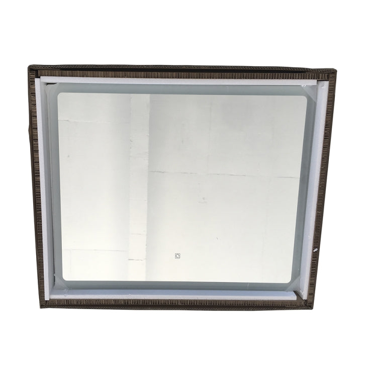 [US Warehouse] 46W Wall-mounted Square Plane Mirror Bathroom Vanity Mirror with Defogger & LED Light, Size: 32 x 24 x 1.2 inch