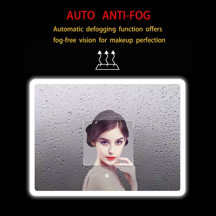 [US Warehouse] 68W Wall-mounted Square Plane Mirror Bathroom Vanity Mirror with Defogger & LED Light, Size: 36 x 28 x 1.2 inch