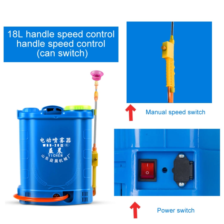 Lead-acid Battery 18L Handle Speed Regulation Agricultural Knapsack Electric Sprayer Disinfection and Anti-epidemic Fight Drugs