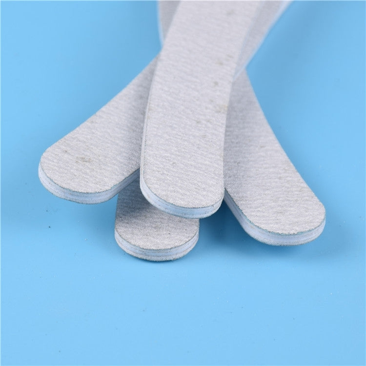 100 PCS Curved Style White and Grey Sided Polishing Bar Nail File Buffers Polisher for Fingernails and Toenails