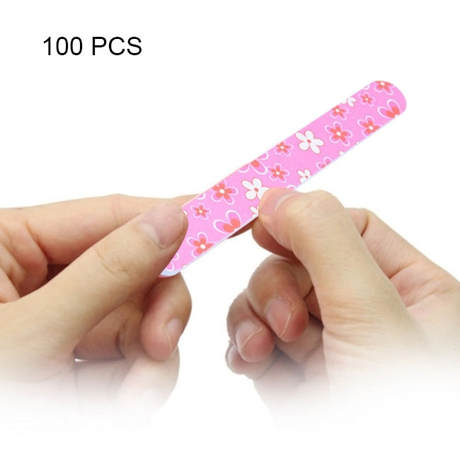 100 PCS PET Bar Nail File Buffers Polisher for Fingernails and Toenails