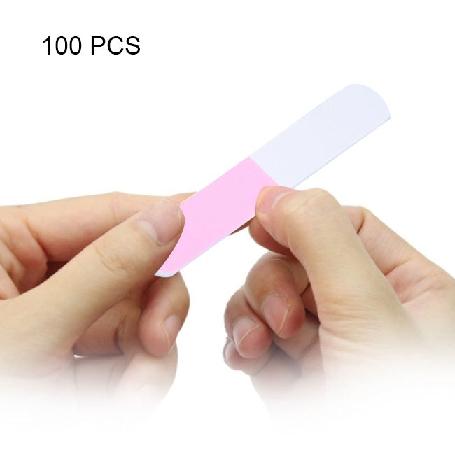 100 PCS Three-Way Bar Nail File Buffers Polisher for Fingernails and Toenails, Random Color Delivery