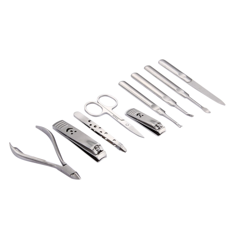 9 in 1 Nail Care Clipper Pedicure Manicure Kits (Large Nail Clippers, Small Nail Clippers, Dead Skin Scraper, Dead Skin Trimmer, Dead Skin Fork, Eyebrow Scissor,  Eyebrow Tweezers, Ear Pick) with Leather Bag