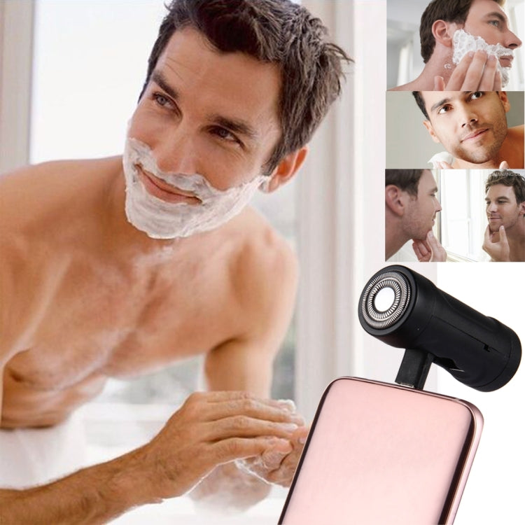 Cell Phone Razor 2 in 1 Mini Micro USB Portable Electric Trimmer Shaver for Android Phones with Flashlight Function