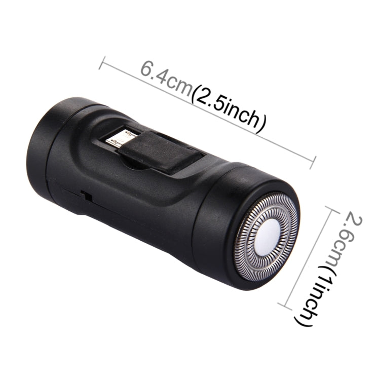 Cell Phone Razor 2 in 1 Mini Micro USB Portable Electric Trimmer Shaver for Android Phones with Flashlight Function