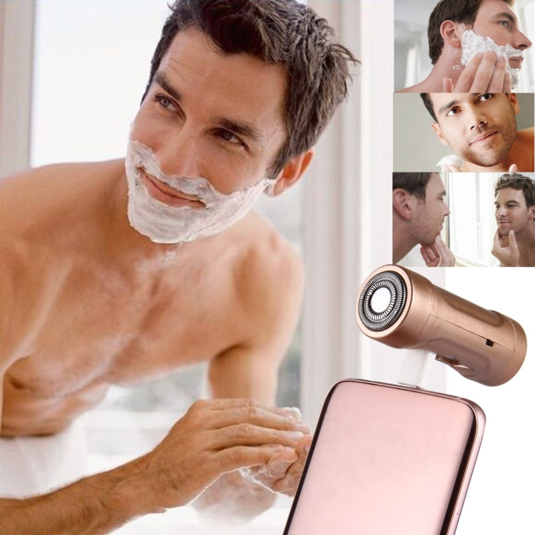 Cell Phone Razor 2 in 1 Mini Micro USB Portable Electric Trimmer Shaver for Android Phones with Flashlight Function