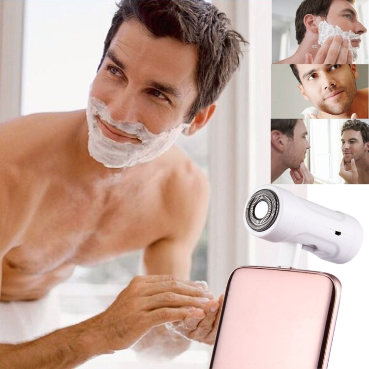 Cell Phone Razor 2 in 1 Mini Micro USB Portable Electric Trimmer Shaver for Android Phones with Flashlight Function