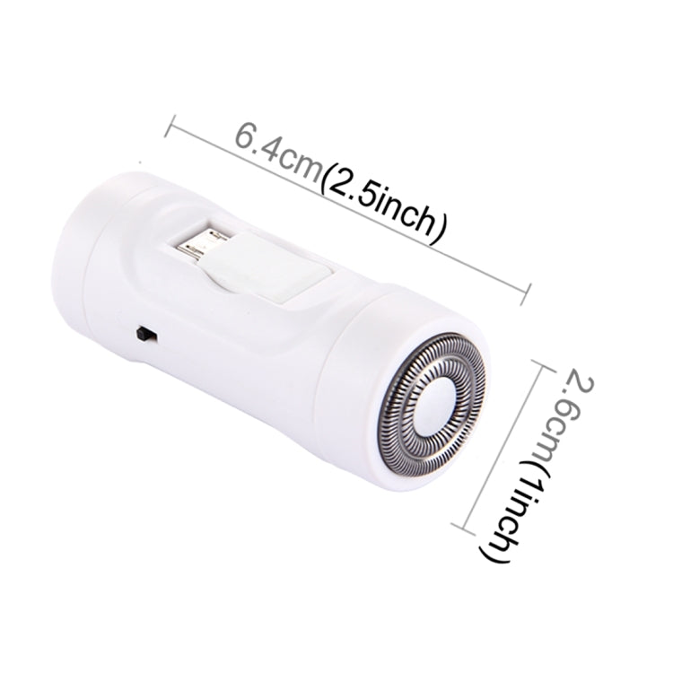Cell Phone Razor 2 in 1 Mini Micro USB Portable Electric Trimmer Shaver for Android Phones with Flashlight Function