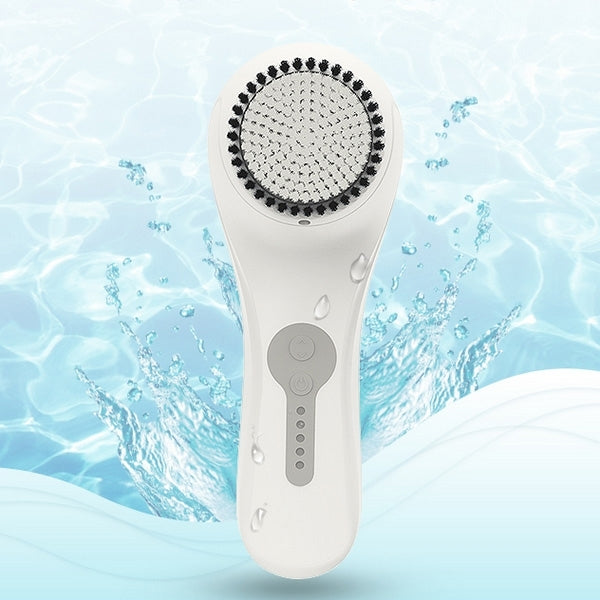 KM-6066 Rechargeable Life Waterproof Ultrasound Electric Facial Cleanser, EU Plug(White)