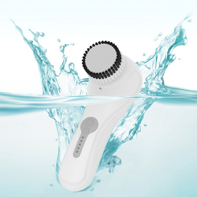 KM-6066 Rechargeable Life Waterproof Ultrasound Electric Facial Cleanser, EU Plug(White)