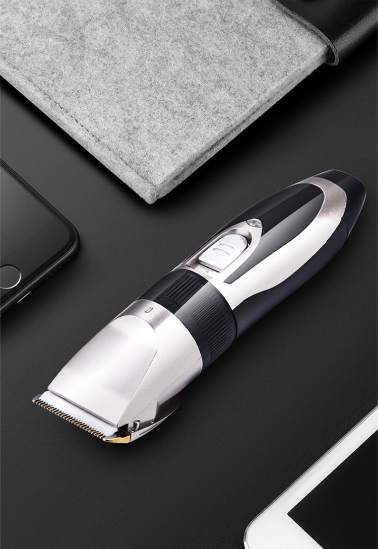 Electrical Hair Trimmer Rechargeable Mute Hair Clipper Hair Cutting Machine Set Trimmer Tool with 4 Combs(Champagne Gold)