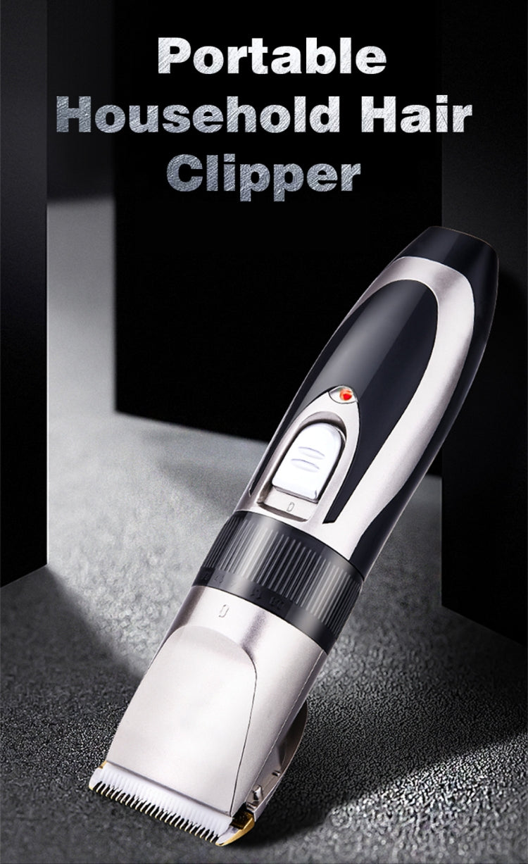 Electrical Hair Trimmer Rechargeable Mute Hair Clipper Hair Cutting Machine Set Trimmer Tool with 4 Combs(Champagne Gold)