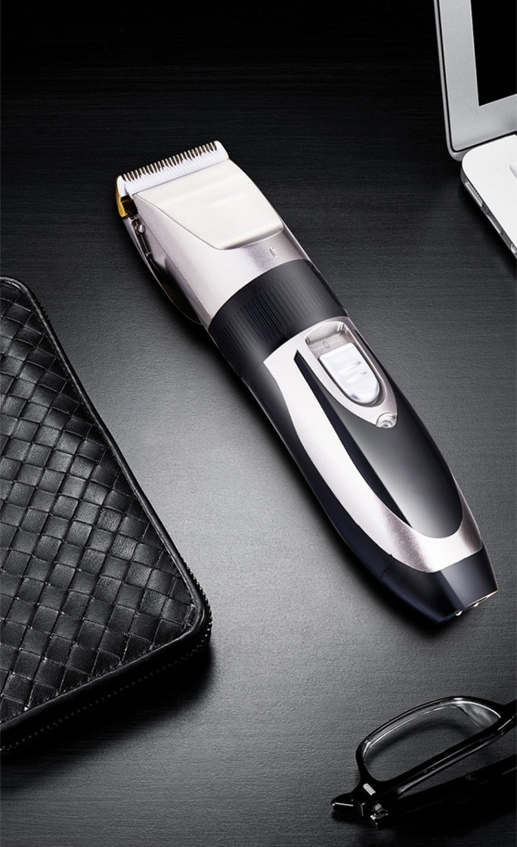 Electrical Hair Trimmer Rechargeable Mute Hair Clipper Hair Cutting Machine Set Trimmer Tool with 4 Combs(Champagne Gold)