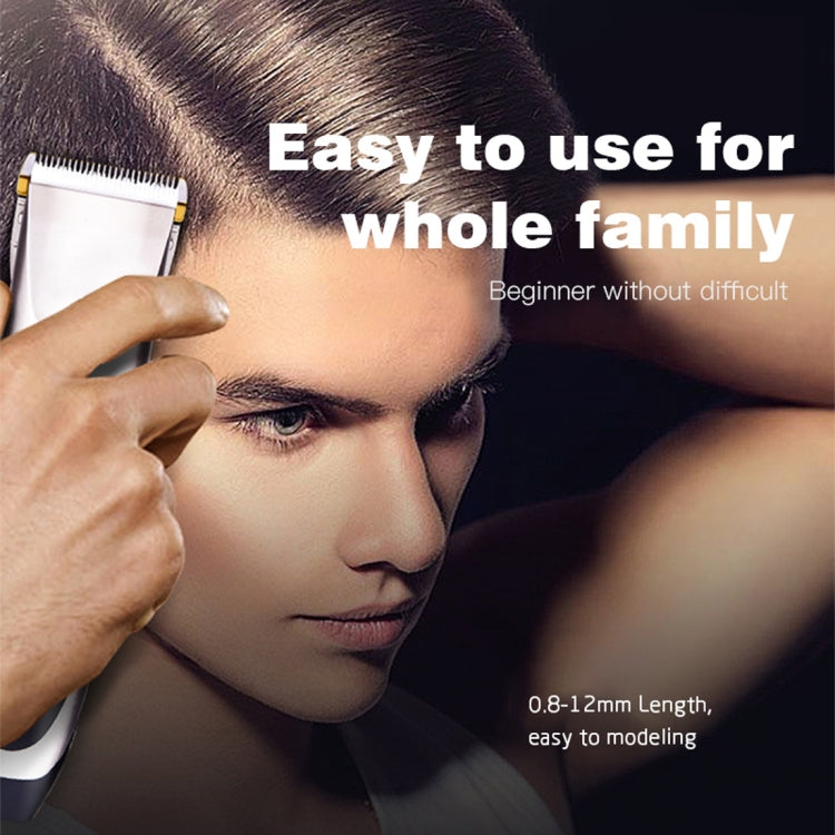 Electrical Hair Trimmer Rechargeable Mute Hair Clipper Hair Cutting Machine Set Trimmer Tool with 4 Combs(Champagne Gold)