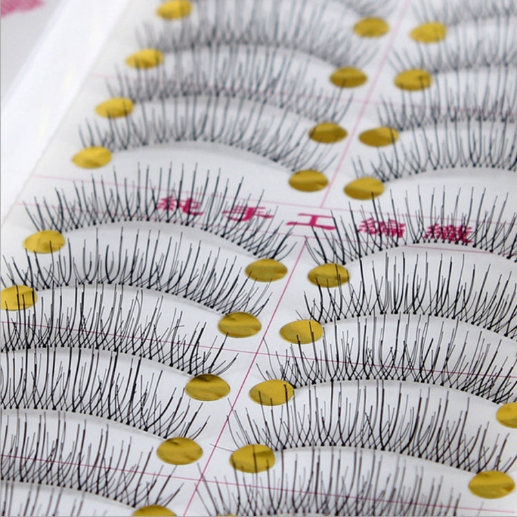 10 Pairs 216 Criss-Cross Transparent Stem Natural Makeup Lashes Charming Long Thick Black False Eyelashes