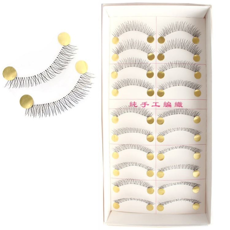 10 Pairs 216 Criss-Cross Transparent Stem Natural Makeup Lashes Charming Long Thick Black False Eyelashes