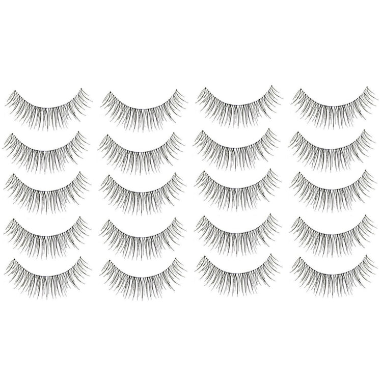 10 Pairs 218 Criss-Cross Transparent Stem Natural Makeup Lashes Charming Long Thick Black False Eyelashes
