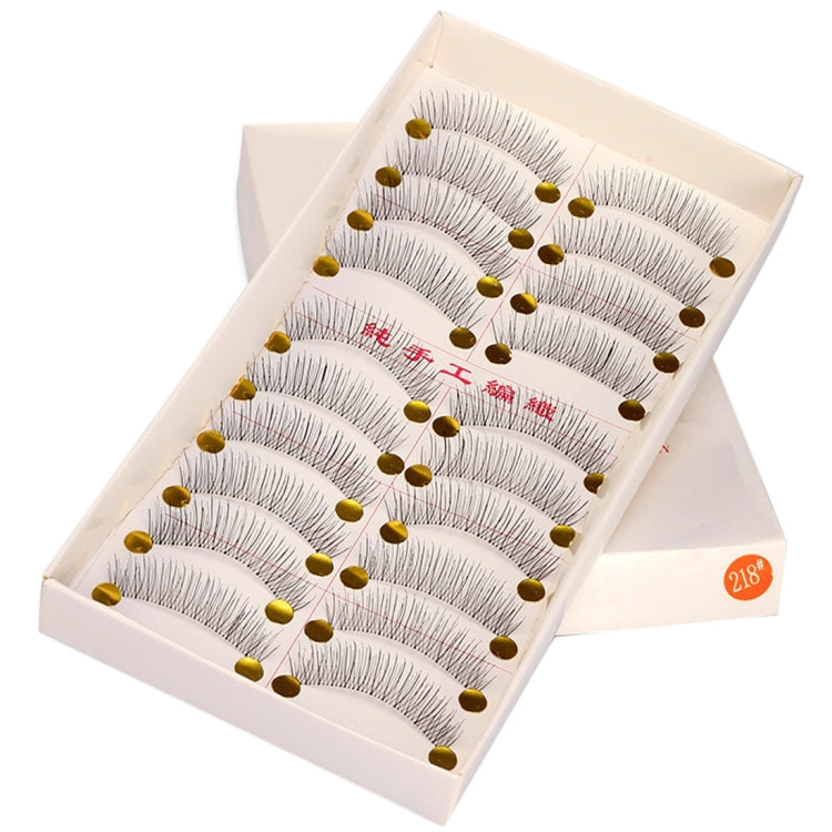 10 Pairs 218 Criss-Cross Transparent Stem Natural Makeup Lashes Charming Long Thick Black False Eyelashes