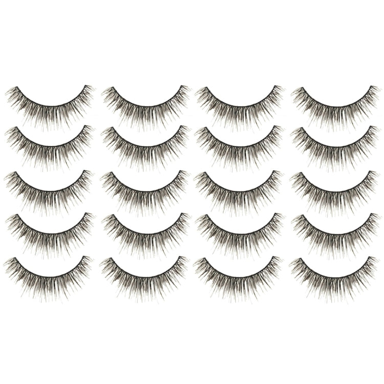 10 Pairs F-8 Criss-Cross Cotton Stem Natural Makeup Lashes Charming Long Thick Black False Eyelashes