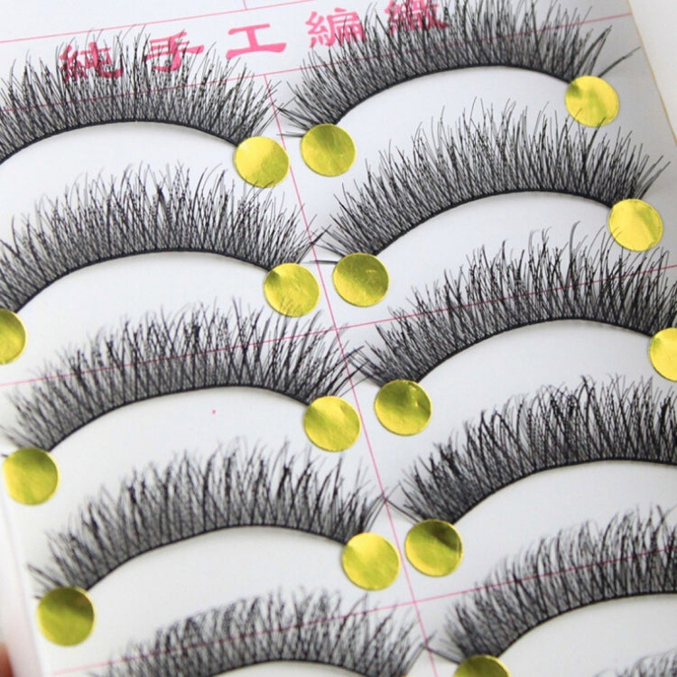 10 Pairs F-8 Criss-Cross Cotton Stem Natural Makeup Lashes Charming Long Thick Black False Eyelashes