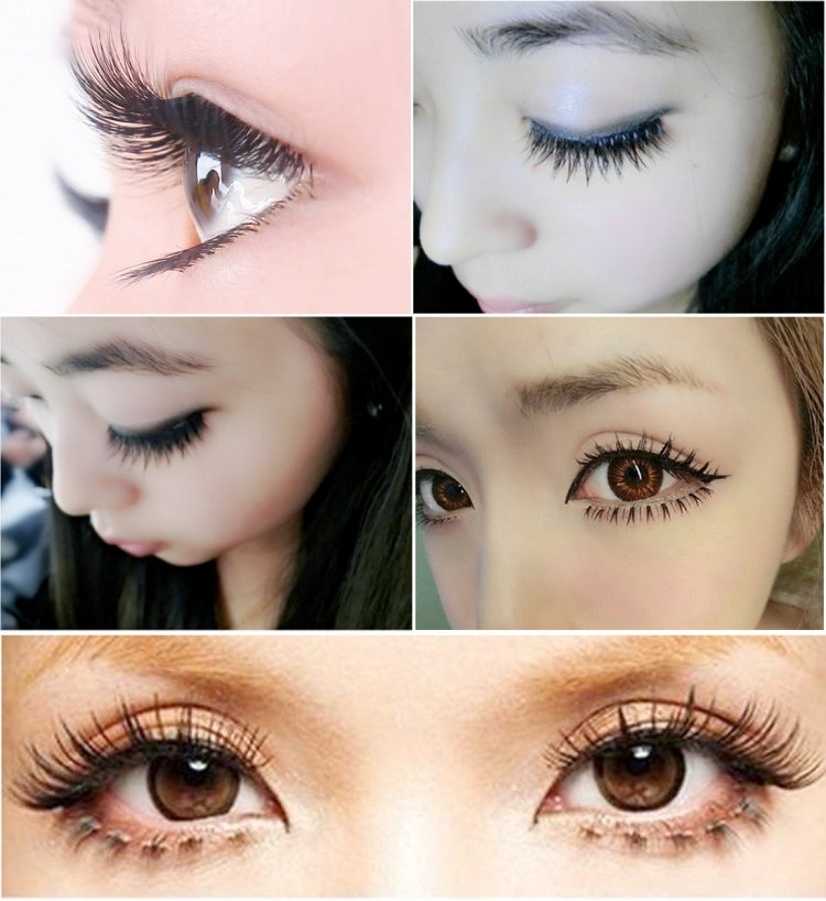 10 Pairs F-8 Criss-Cross Cotton Stem Natural Makeup Lashes Charming Long Thick Black False Eyelashes
