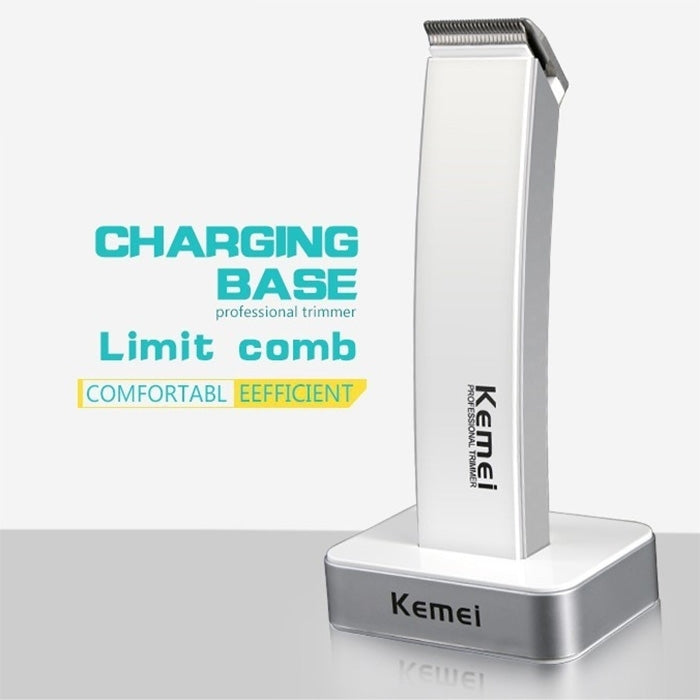 KM-619 Electric Rechargeable Professional Hair Clipper, EU Plug(White)