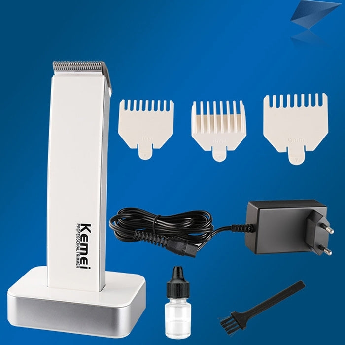 KM-619 Electric Rechargeable Professional Hair Clipper, EU Plug(White)