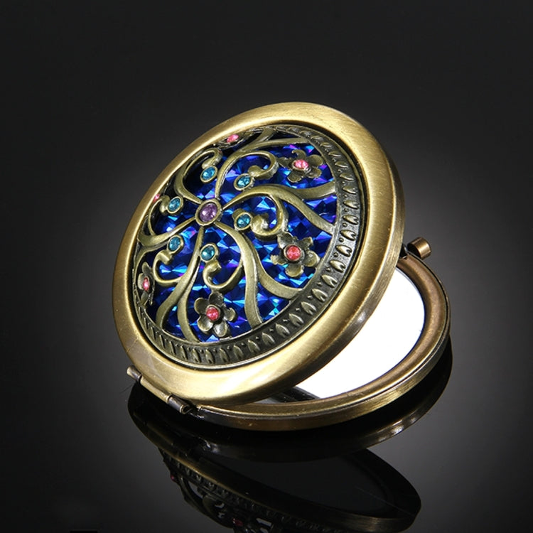 Retro Style Portable Round Makeup Mirror, Color Random Delivery