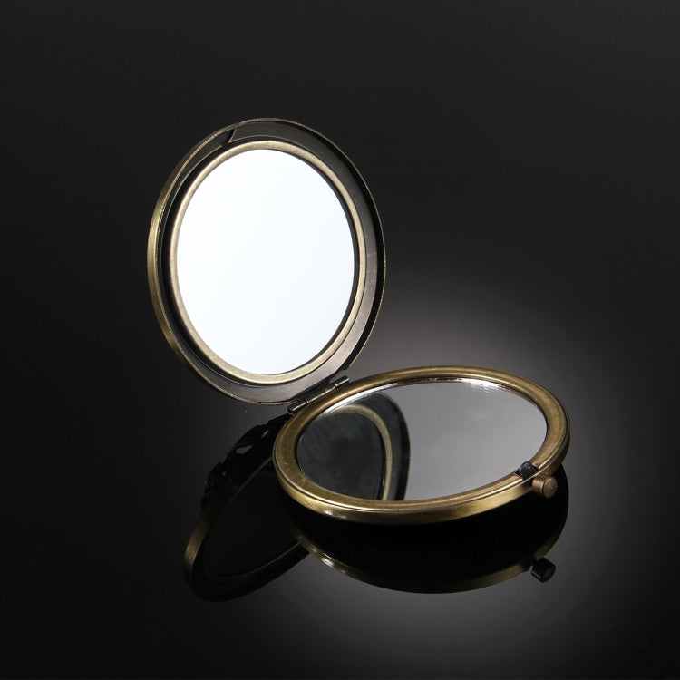 Retro Style Portable Round Makeup Mirror, Color Random Delivery