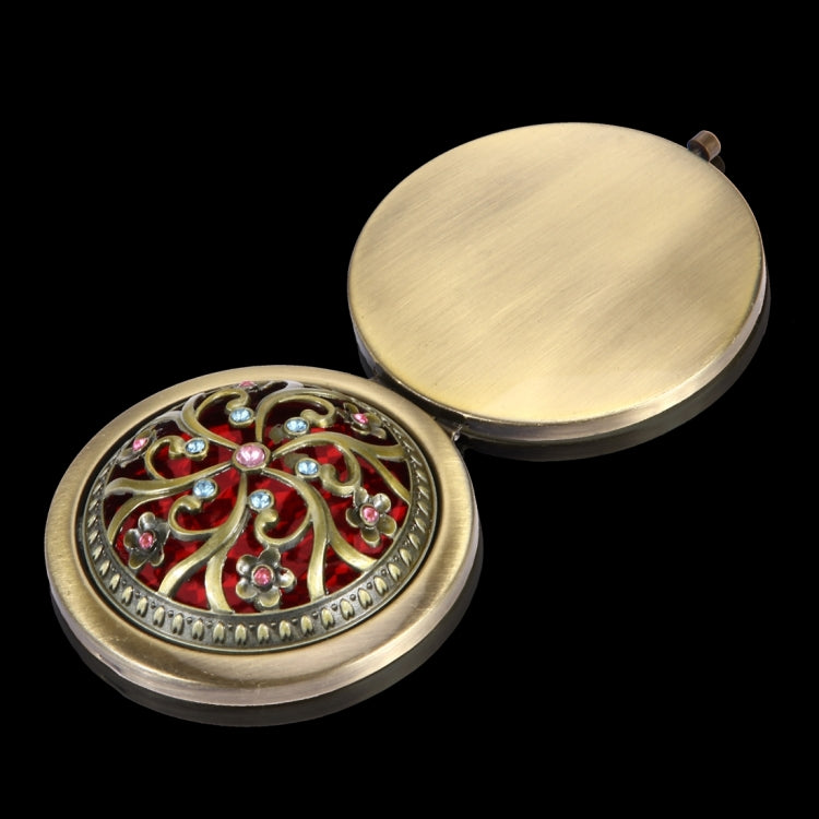 Retro Style Portable Round Makeup Mirror, Color Random Delivery
